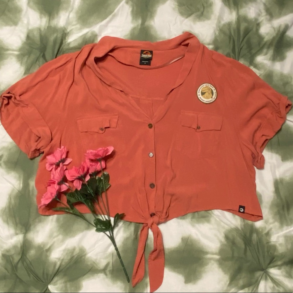 Jurassic Park Women’s Crop-top Button Up